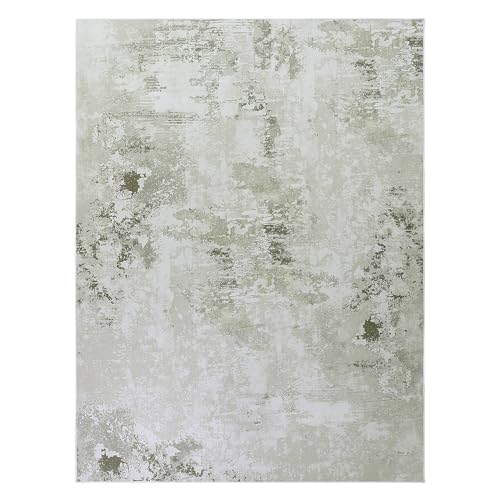 HOMBYS 10x14 ft Modern Area Rug for Living Room Bedroom, Large Abstract Floor Carpet with Non-Slip Backing for Indoor Office Dining Room, Boho Farmhouse Home Deco, Machine Washable, Light Coffee