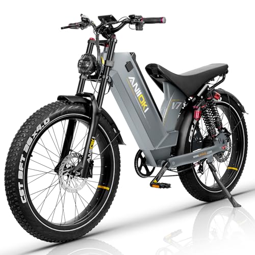 ANIIOKI Electric Bikes for Adults,Peak 2600/3500W Dual Motor/1800W,52V 60Ah Battery Long Range Electric Bike,45MPH 7 Speed,APP Control, Fat Tire Electric Mountain Bikes,UL 2849&UL 2271Certified