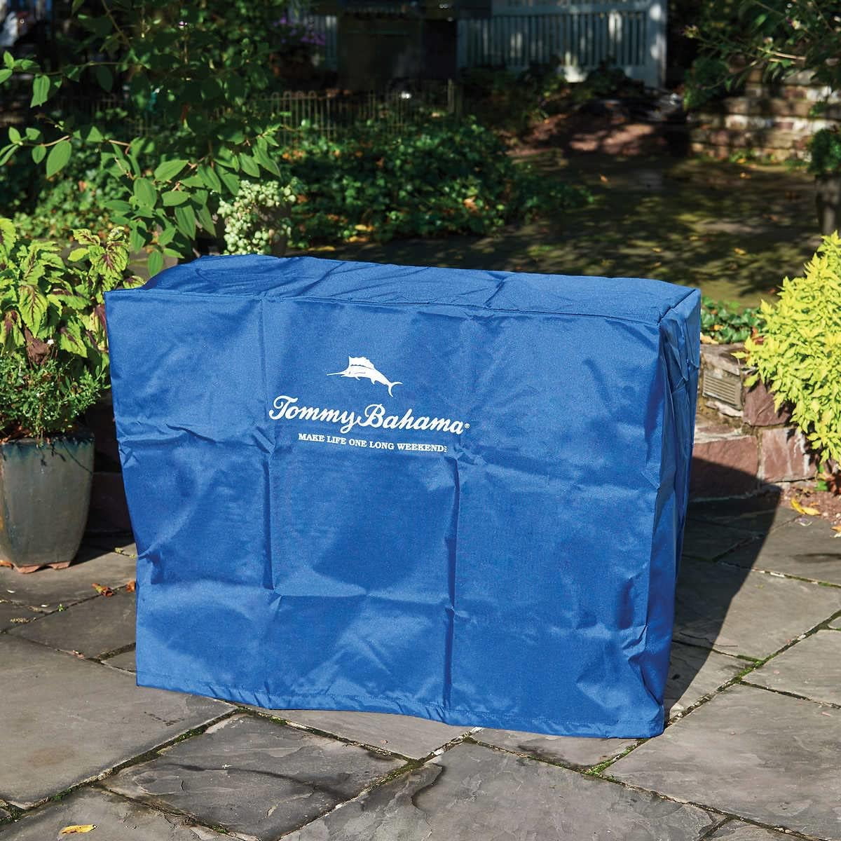Tommy Bahama 100 Quart Rolling Wood Cooler