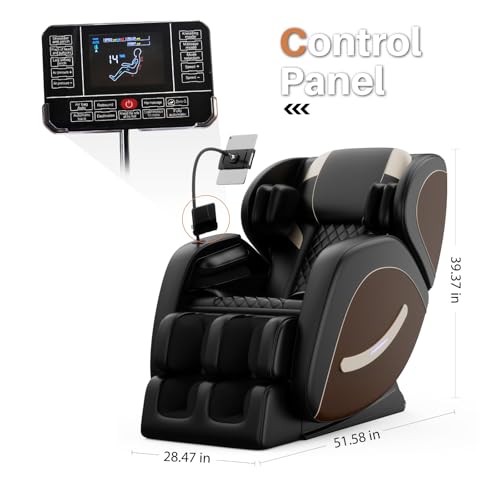 Massage Chair Full Body, Zero Gravity Massage Chair with Auto Modes, Airbag Massage, 6 Fix Point Rollers, Foot Massage, Heating, Touch Screen Controller, Gray Home Relaxation Recliner with Massage