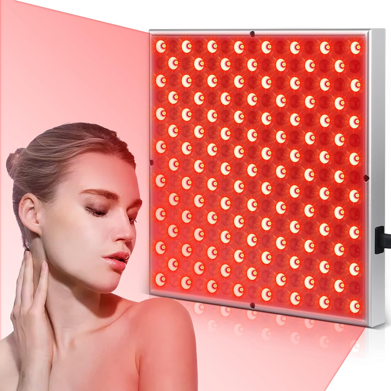 Red Light Therapy Panel, Rikimxin Light Therapy for Body 660nm Red Light & 850nm Near Infrared Light LED Red Light Device for Pain Relief Skin Care