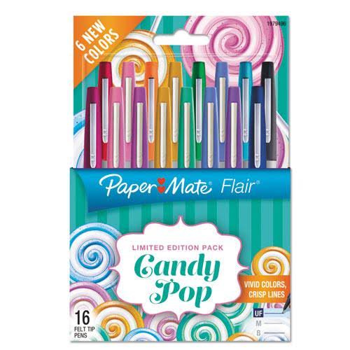 Paper Mate Flair Candy Pop, Assorted Ink, Ultra Fine, 36-Pack