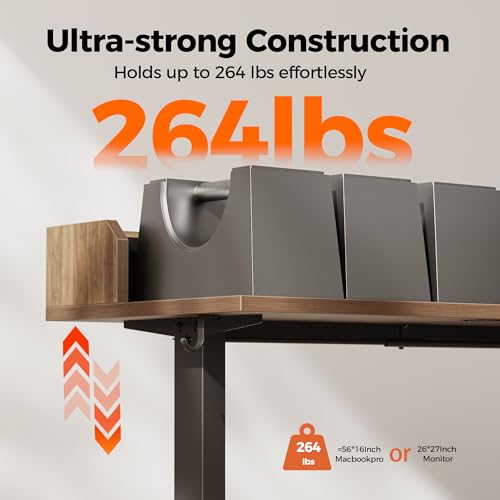 Agilestic L Shaped Electric Standing Desk with 2 Drawers, 63 Inch Ergonomic Adjustable Height Desk with Storage, Corner Desk Sit Stand up Computer Table for Work Office Home, Rustic Brown