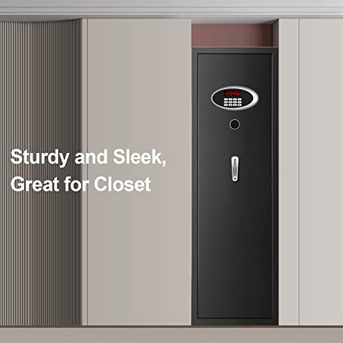 7-8 Extra Large Gun Safes for Home Rifle and Pistols, Heavy Duty Anti-Theft Gun Safes for Rifles and Shotguns, Home Rifle Safe with Removable Gun Rack, LED Light and Pistol Pockets