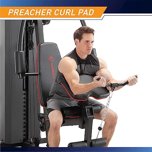 Marcy Multifunctional Workout Station 100lbs to 200lbs Stack Home Gym for Weightlifting and Bodybuilding