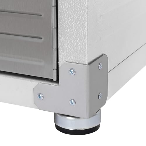 Seville Classics UltraHD Solid Steel Lockable Metal Storage Cabinet Locker Organizer, w/Adjustable Shelves for Garage, Warehouse, Office, Classroom, Granite, 48" W x 24" D x 72" H