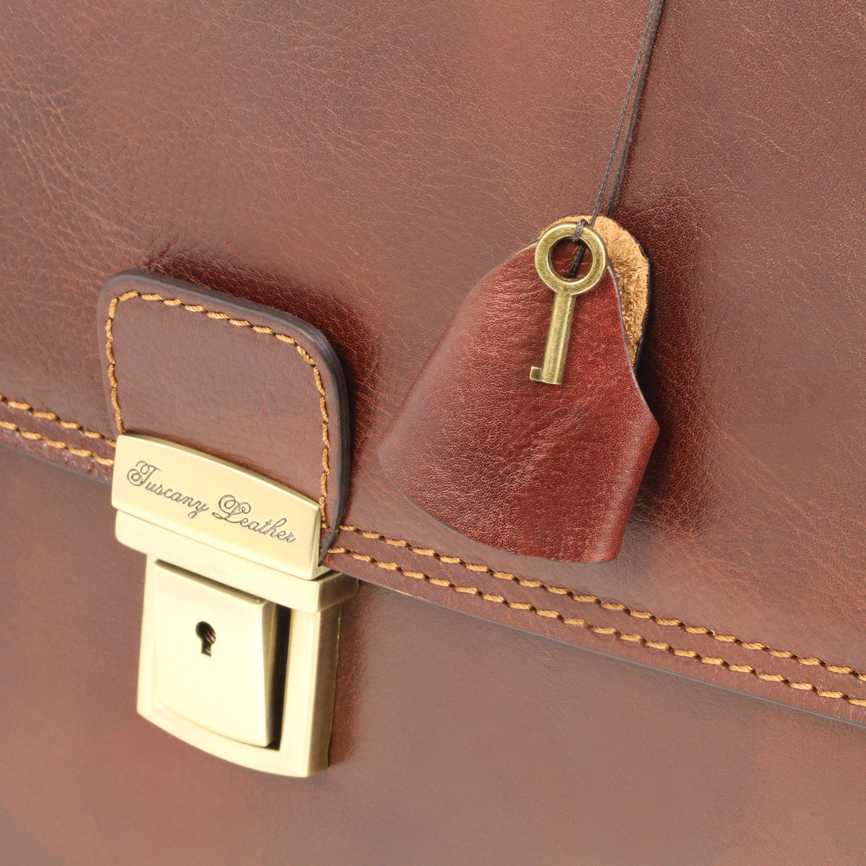 Amalfi - Leather Briefcase 1 Compartment - Red