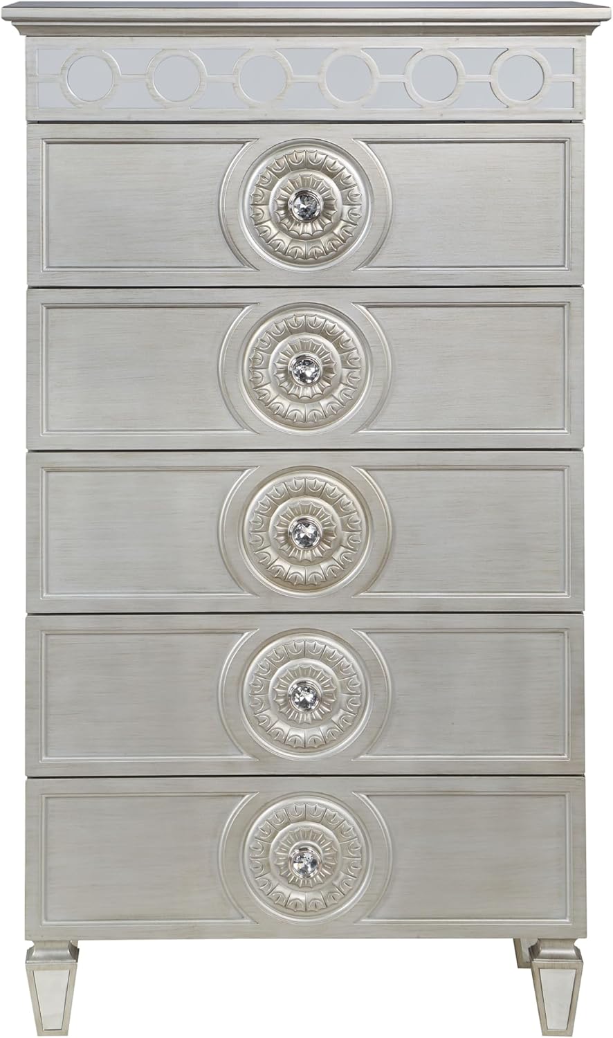 Varian Chest, Silver & Mirrored Finish BD01282