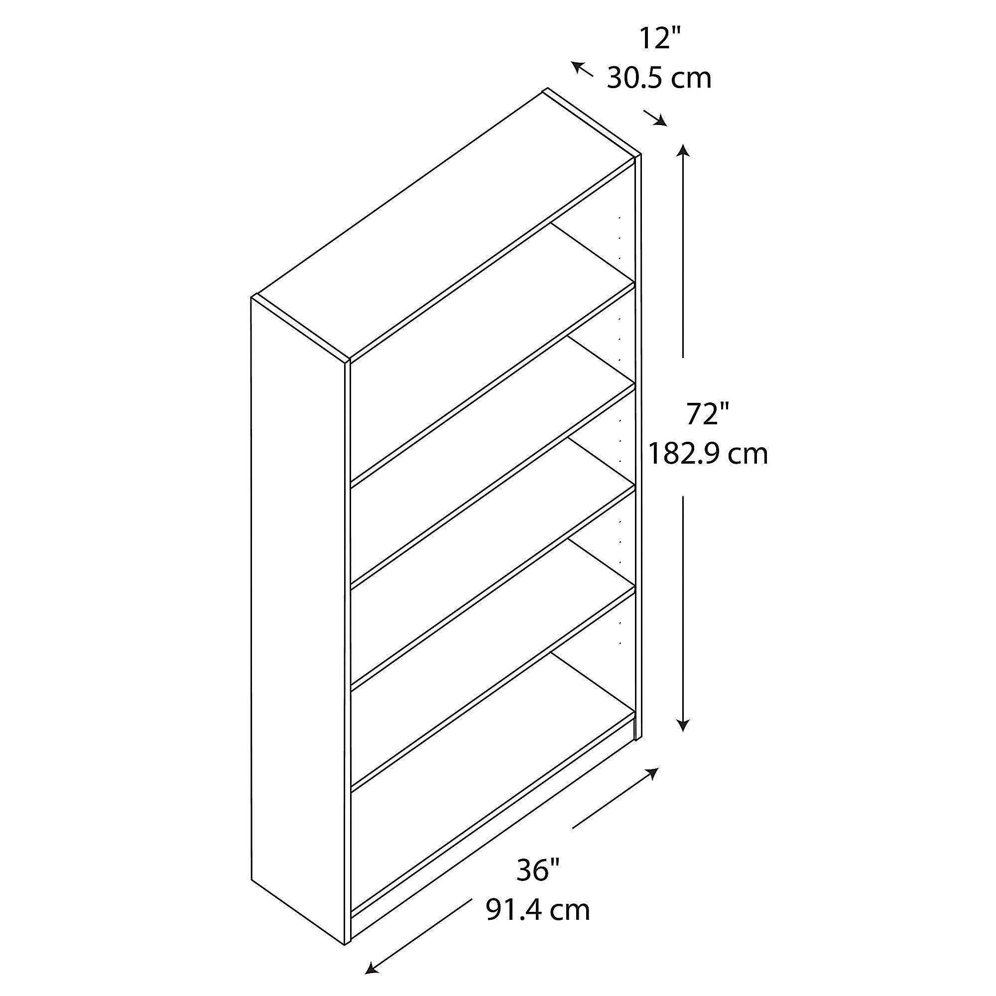 Bush Furniture Universal 5 Shelf Bookcase Set of 2