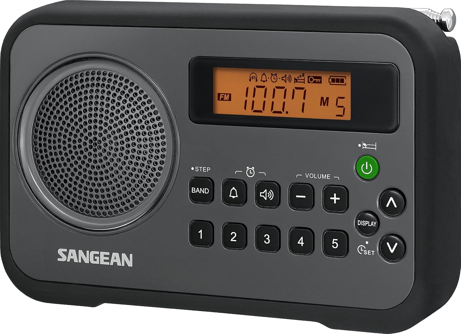 Sangean PR-D18BK AM/FM/Portable Digital Radio with Protective Bumper (Gray/Black) Black/ Grey Pack of 2