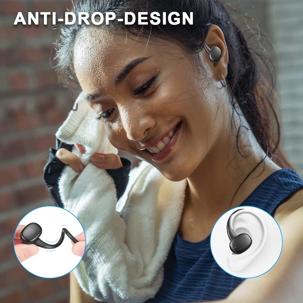Wireless Earbud, Bluetooth 5.1 Ear Buds Sport Headphones IP7 Waterproof 30H Playtime in Ear Earhooks Buds Deep Bass Stereo Sound CVC 8.0 Noise Cancelling Wireless Earphones for Running Workout Gym Pack of 2
