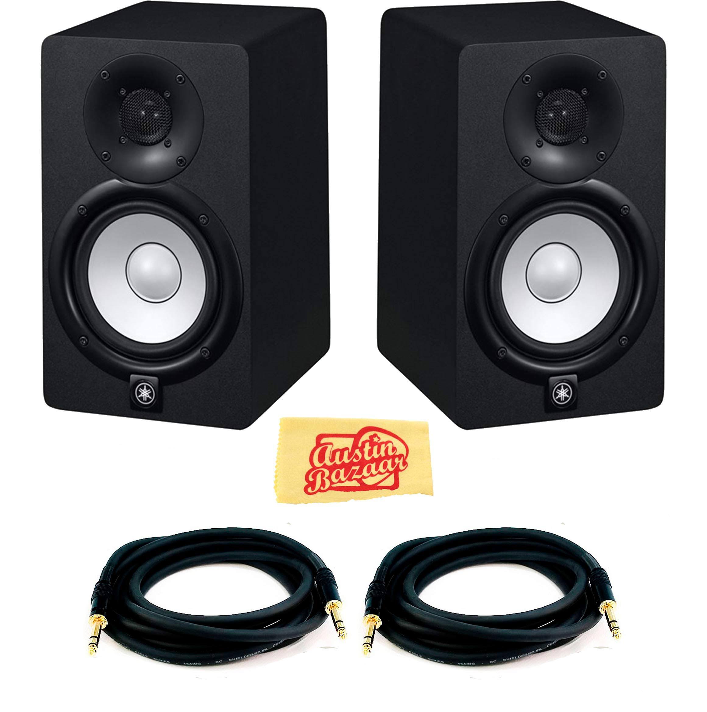 Yamaha HS5 Powered Studio Monitor Bundle with Two Monitors and Cables