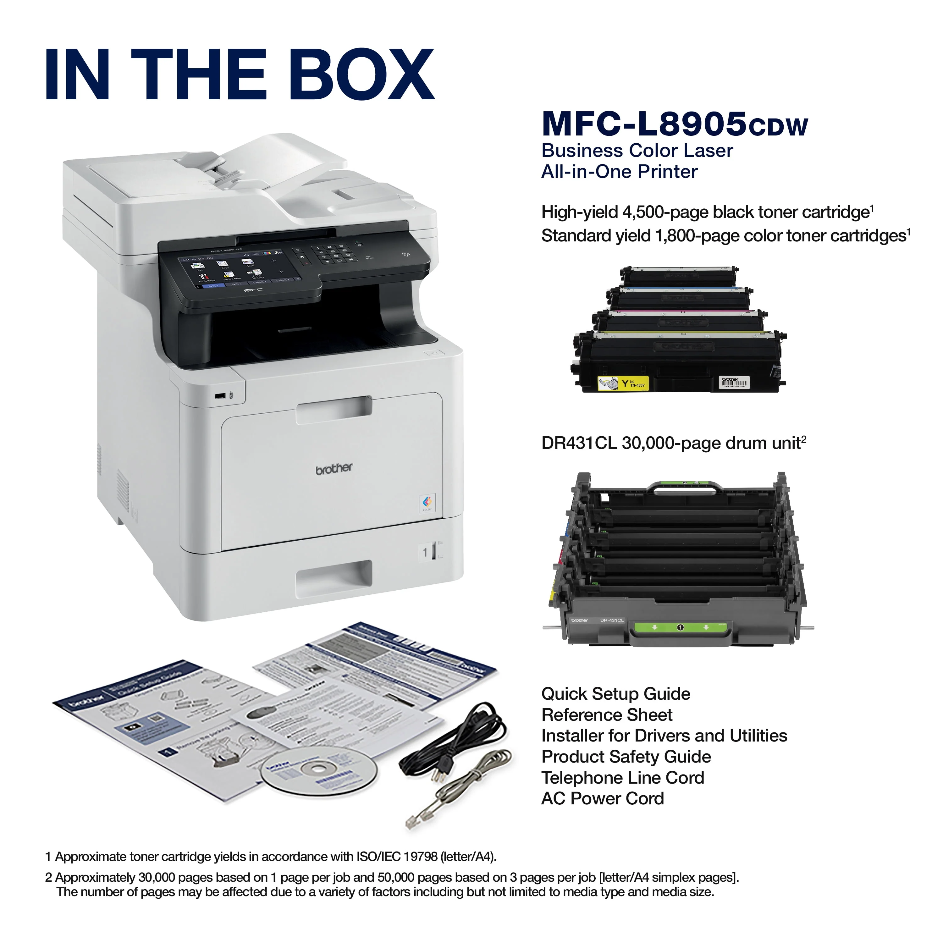 Brother MFC‐L8905CDW Business Color Laser All‐in‐One Printer with Low‐cost Printing, Duplex Print / Copy / Scan, and Wireless Networking