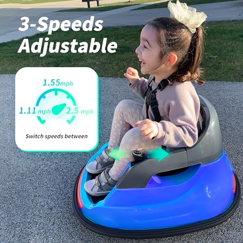 12V Kids Bumper Car, Electric Baby Bumper Car for Toddlers 1-3 with Remote Control, 3 Speeds - Blue