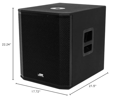 Monoprice Stage Right LM15A 1000W 15in Powered Subwoofer Speaker with Class D and DSP