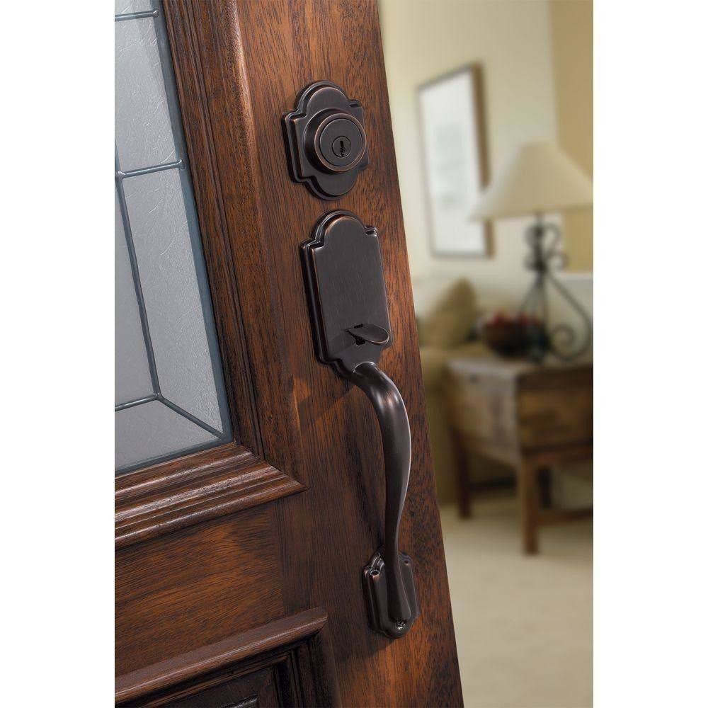 Kwikset Arlington Single Cylinder Handleset with Tustin Lever, Venetian Bronze
