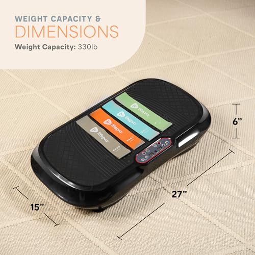 Lifepro Waver Vibration Plate Exercise Machine – High-Intensity Vibration for Muscle Activation, Full-Body Workout Vibrating Platform with Loop Bands, Fitness Equipment for Strength Toning & Fat Loss