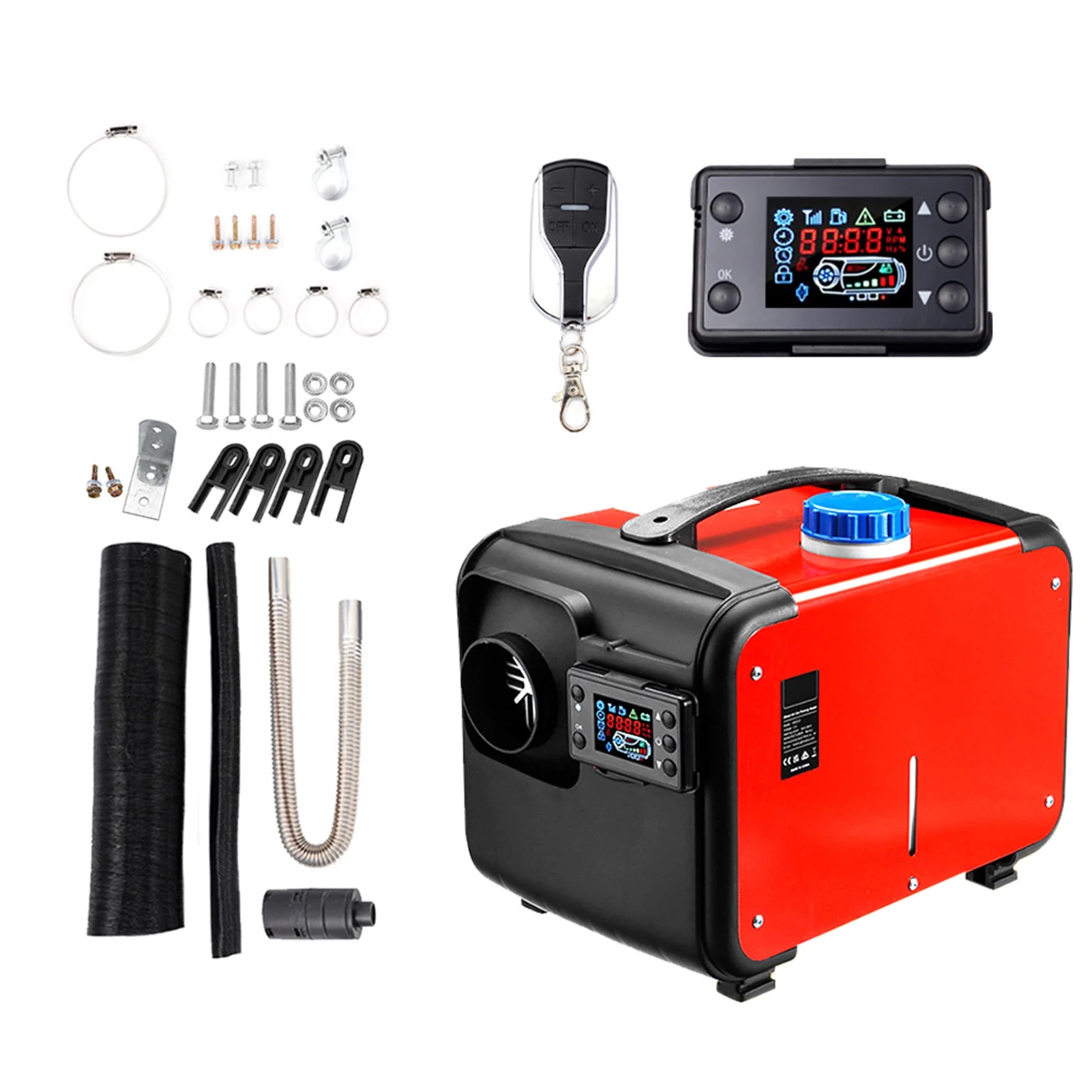 12V/24V Diesel Air Heater 8KW Fast Parking Heater with LCD Display Remote Control for Car, RV, Truck, Boats, Trailer, Motorhome, Camper