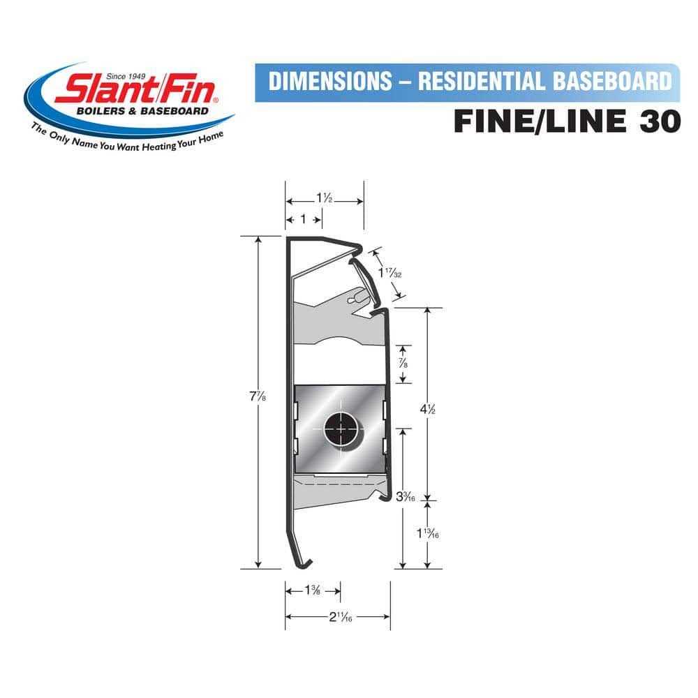 Slant/Fin Fine/Line 30 8 ft. Fully Assembled Enclosure and Element Hydronic Baseboard 101-401-8
