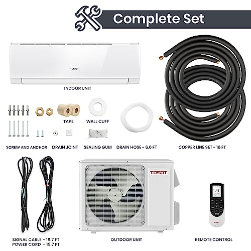 TOSOT Mini-Split Air Conditioner, Inverter Split AC System with Heat Pump Muse Series