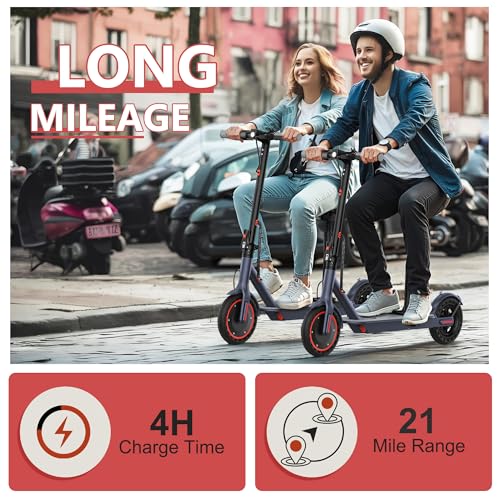 Electric Scooter for Adults, 8.5"/10" Tires, 19/22Mph, 350W/500W Motor, 21-28 Miles Range, Folding E-Scooter with Dual Suspension,APP(V1/SPRO/MAX/PRO)