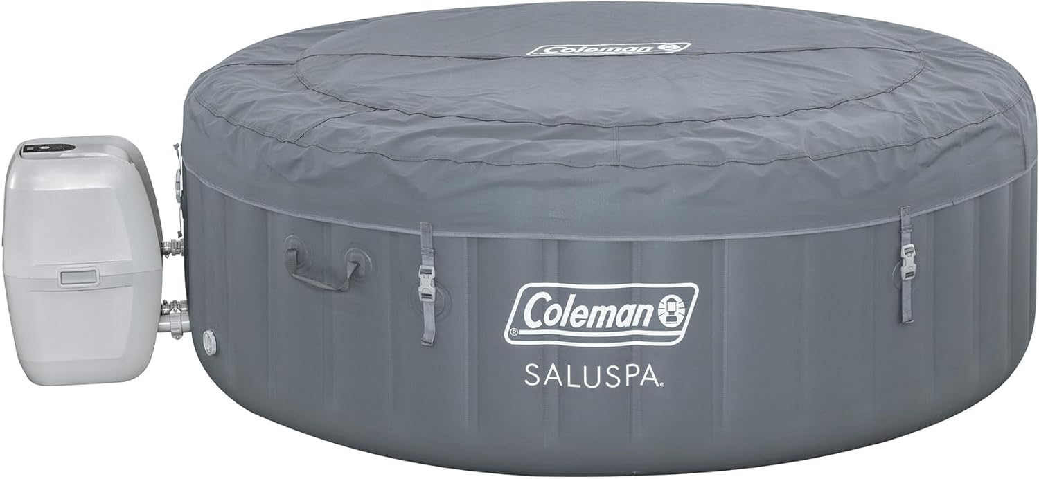 Bestway Coleman Palm Springs 4 to 6 Person EnergySense Smart AirJet Plus Inflatable Hot Tub Outdoor Spa with 140 AirJets and Insulated Cover