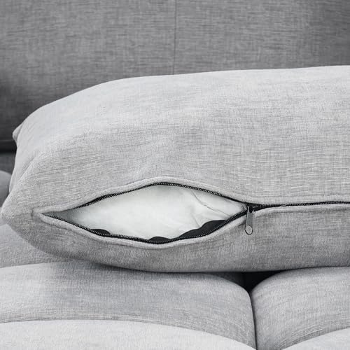 Oversized U-Shaped Sectional Sofa Couch Plush Corduroy Upholstered Modular Deep Seat Sofa&Couch Sectional W/Right Facing Chaise Lounge and 7 Toss Pillows for Home Apartment Living Room Furniture Sets