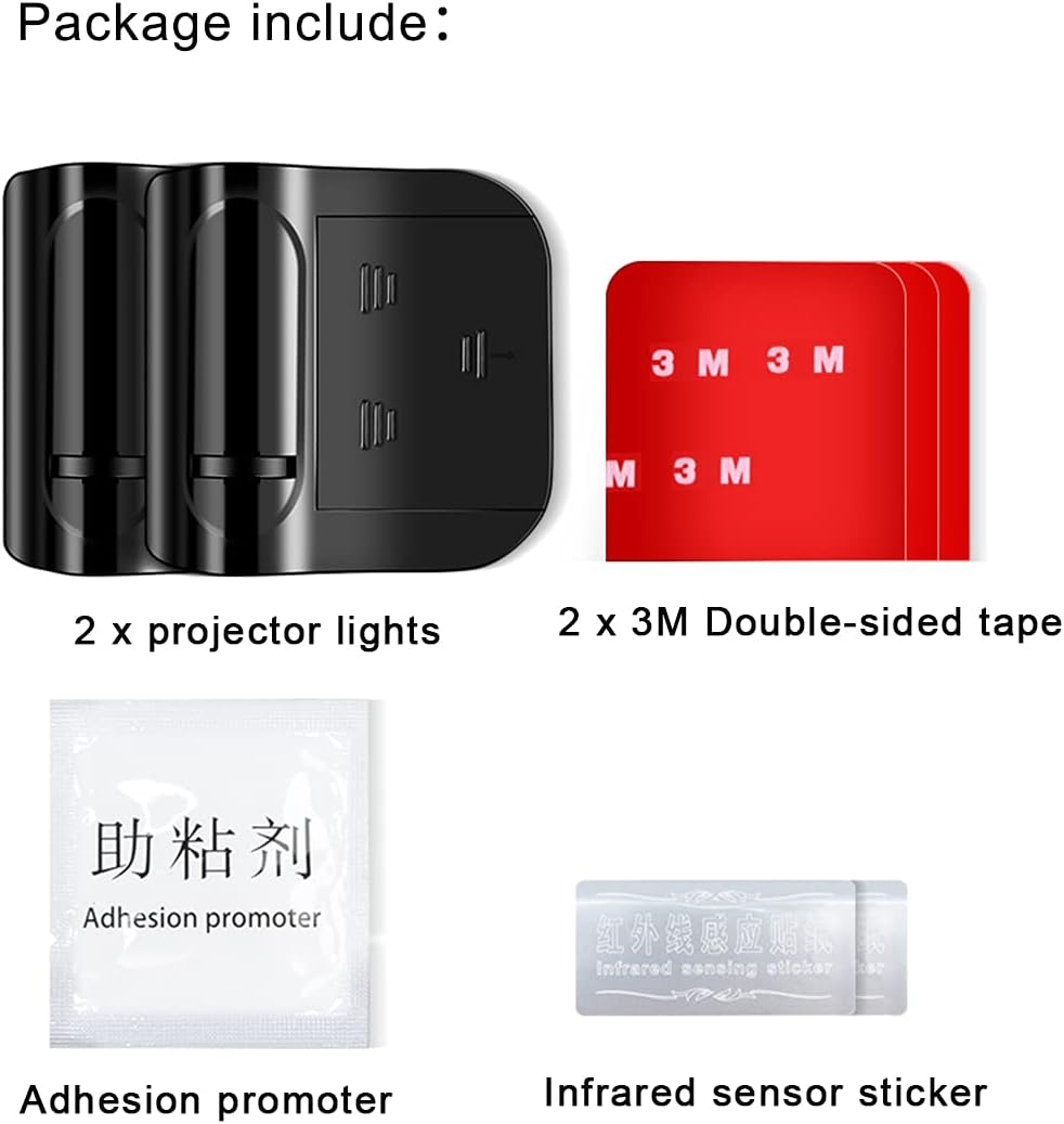 LZLRUN 2Pcs Custom Logo Wireless Projector Car Door Step Led Lights Upgrade Smart Light Sensor Personalized Welcome Step Light