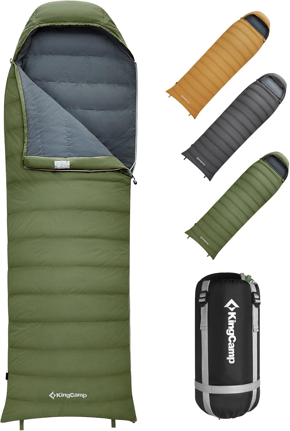 Kingcamp Down Sleeping Bag 650 Fill Power Ultralight Compact Portable 0 Degree Sleeping Bags for Adults Cold Weather Backpacking Camping Hiking Traveling with Compression Sack