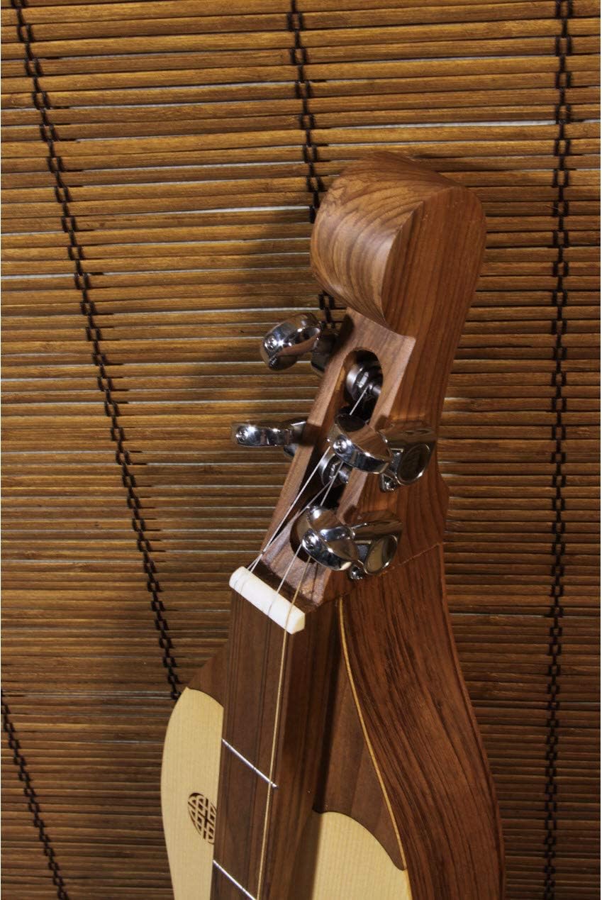 Mountain Dulcimer Package Includes: Roosebeck Grace Mountain Dulcimer 4-String Vaulted Spruce Knotwork, Walnut + Dulcimer Gig Bag Case + 4 String Replacement Strings Se
