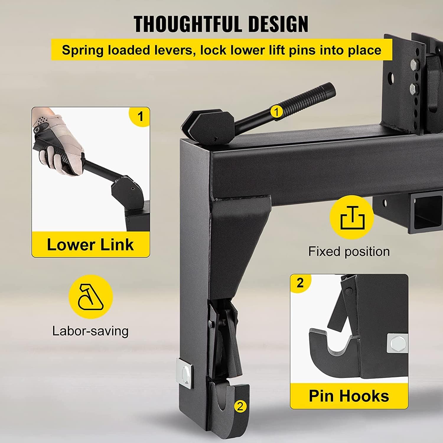 Vevor 3-Point Quick Hitch, Black