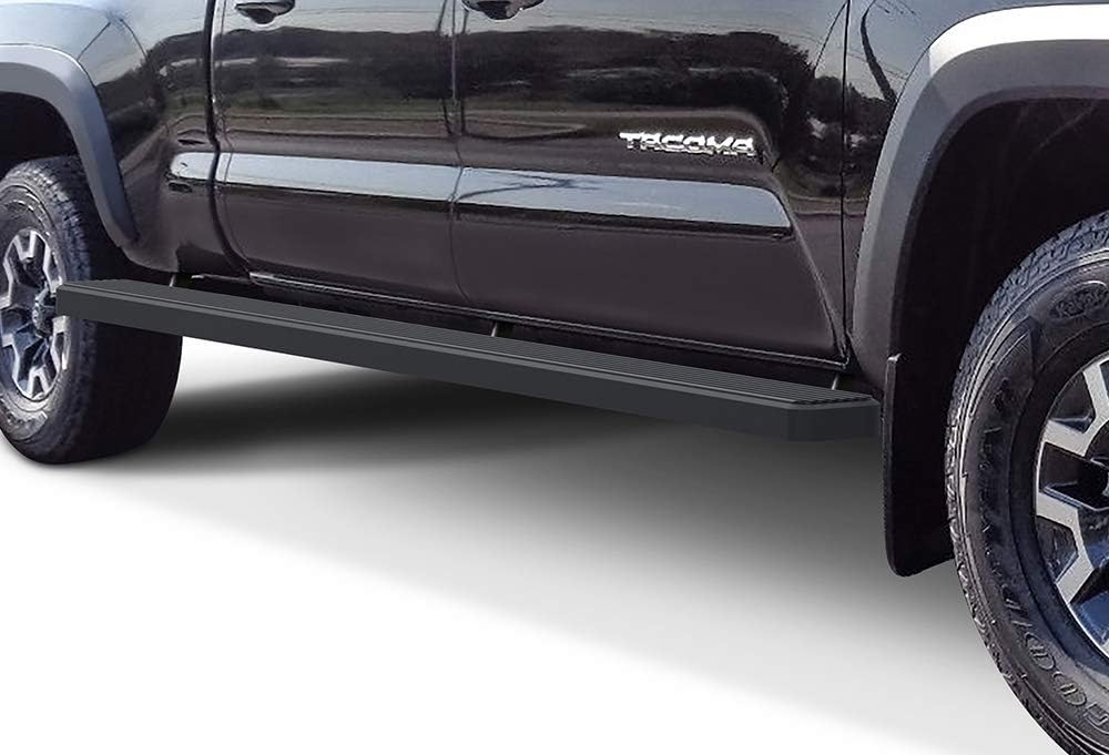 APS iBoard Running Boards 5in Black Compatible with Toyota Tacoma 2005-2021 Double Crew Cab (Nerf Bars Side Steps Side Bars)