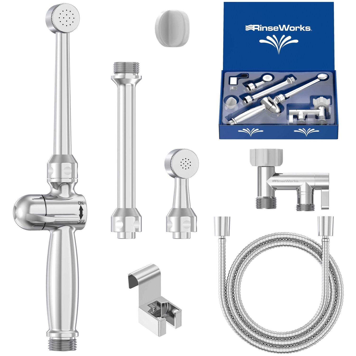 RinseWorks All Brass Aquaus 360 Handheld Bidet Sprayer for Toilet