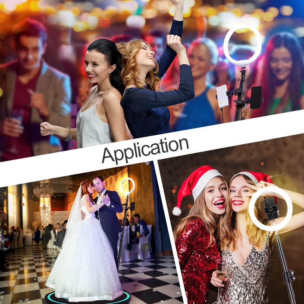 ALINBIN 360 Photo Booth Machine for Parties, 360 Camera Booth Machine Support Customize Logo, Automatic 360 Spin Selfie Platform for Party, Wedding, Live Broadcast, Big Event (27'')