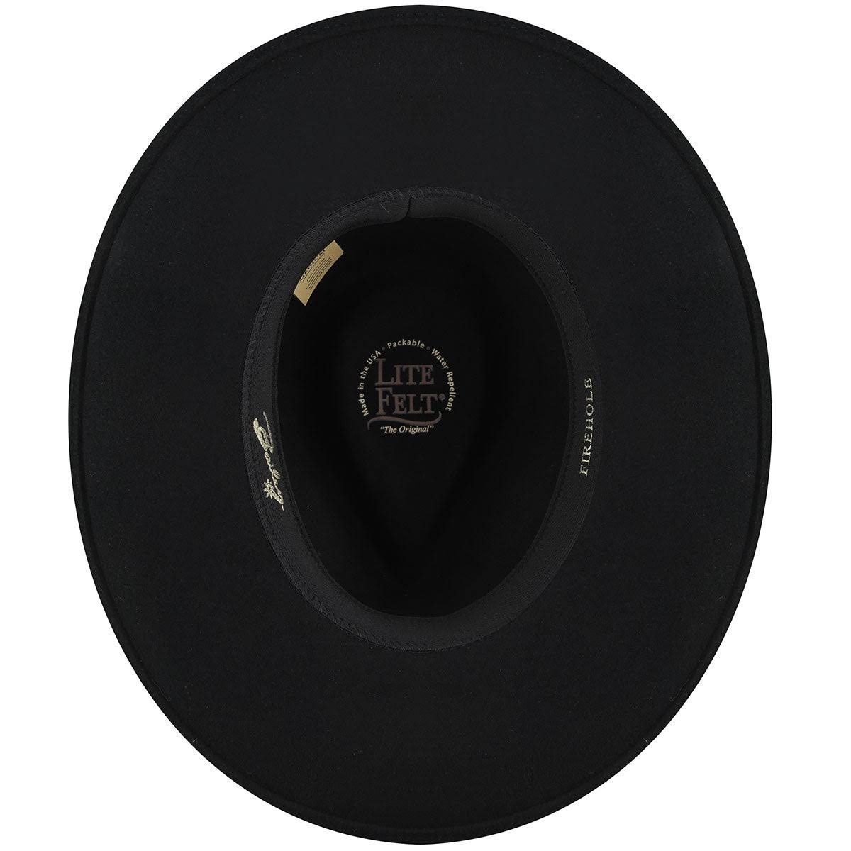 Men&s Bailey Firehole Wool LiteFelt Western Hat: Size: Small Black