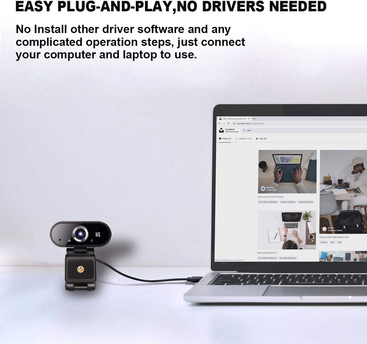 Konnek Stein Webcam HD 1080P Video, Buit-in Microphone, Computer USB Web Cam with Tripod and Privacy Cover, Plug and Play, PC Webcam for Video Calling, Conferencing, Compatible with Desktop, Laptop