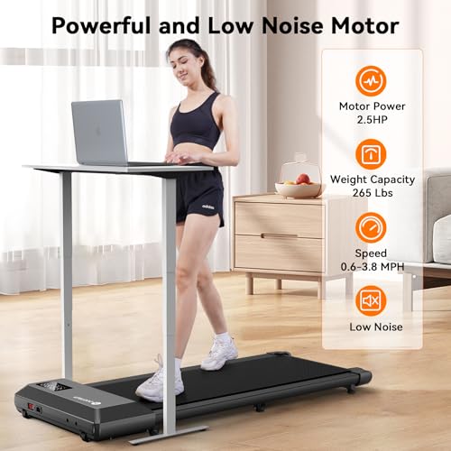 DeerRun Walking Pad, Smart Raceable 2024 Upgrade Treadmills for Home, APP&Remote Control LED Display, 2 in 1 Walking Jogging Portable Desk Treadmill, Easy Operation for Beginners