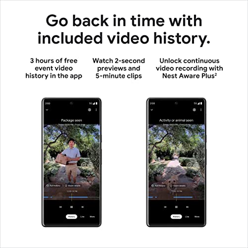 Google Nest Doorbell (Wired, 2nd Gen) - Wired Video Doorbell Camera - Doorbell Security Camera - Snow