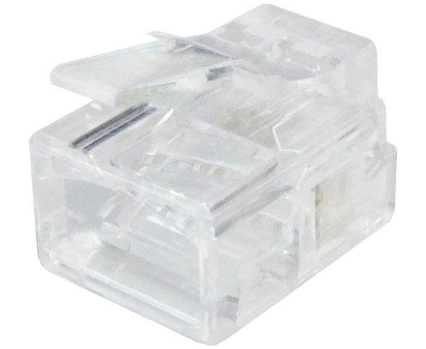 RJ11 Modular Plug, 4 Conductor Phone Jack for Solid or Stranded Cable