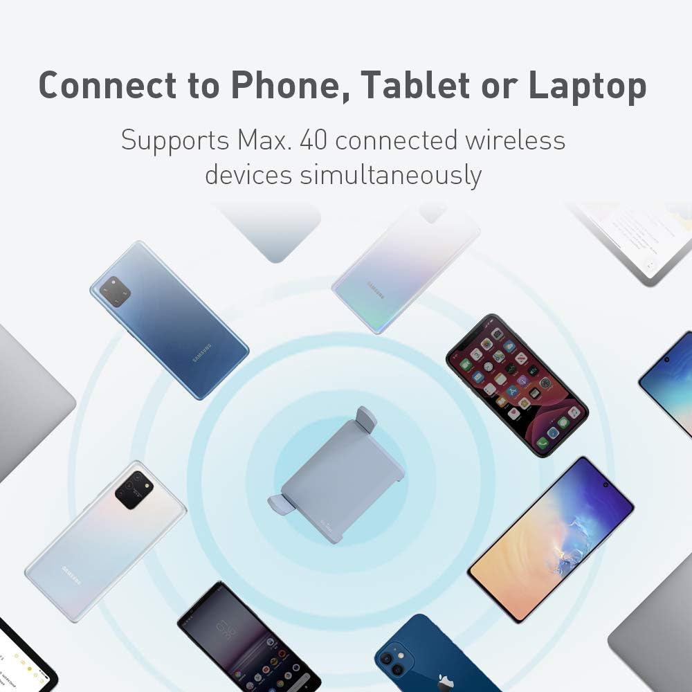 GL.iNet GL-MT1300 (Beryl) VPN Secure Travel Gigabit Wireless Router, AC1300 400Mbps (2.4GHz) + 867Mbps (5GHz) Wi-Fi, Pocket-Sized Hotspot, IPv6, Tor, MicroSD Slot, USB3.0 for Wi-Fi Repeater