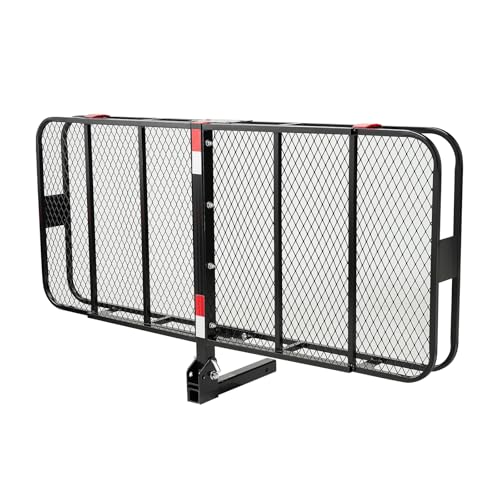 VEVOR 70" x 30" x 6", Hitch Cargo Carrier, 500 lbs Capacity with Nighttime Reflective Reminder, Folding Hitch Mount Cargo Carrier Basket with Hitch Lock for 2" Receiver, Fit for SUVs