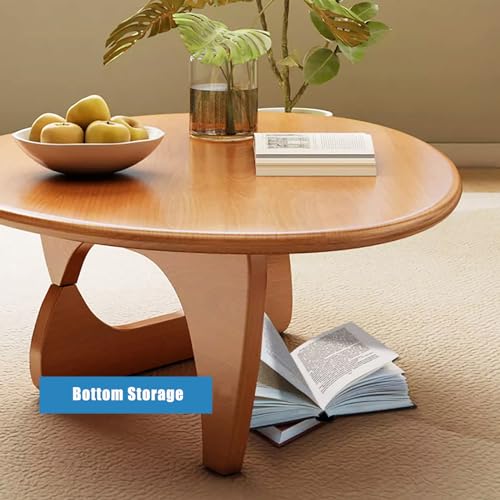 Mid-Century Modern Coffee Table,Solid Wood Triangle Coffee Table,Abstract Coffee Table Wooden Center Table Oval Coffee Table for Living Room(36" Lx23 Wx16 H, Walnut)