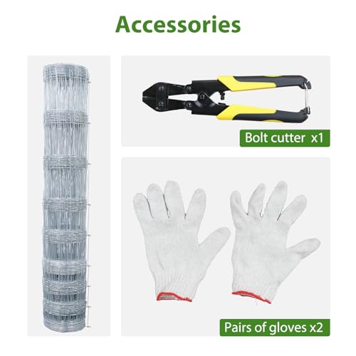 ROOMTEC Farm Wire Fencing 4×164ft Woven Galvanized Cattle Panel Rolls of Heavy Zinc Coating for Cattle, Goat, Livestock