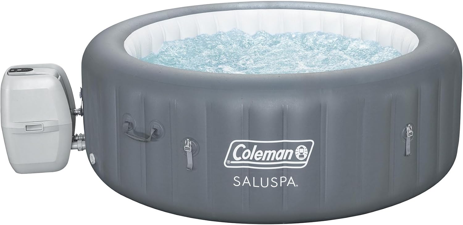 Bestway Coleman Palm Springs 4 to 6 Person EnergySense Smart AirJet Plus Inflatable Hot Tub Outdoor Spa with 140 AirJets and Insulated Cover