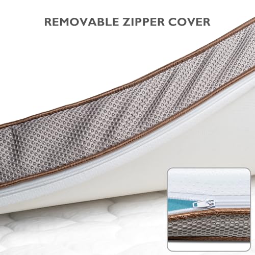 BedStory 4 Inch Memory Foam Mattress Topper Queen - Gel Infused Bed Toppers with Removable Cover & High Density Memory Foam - Medium Firm, CertiPUR-US Certified