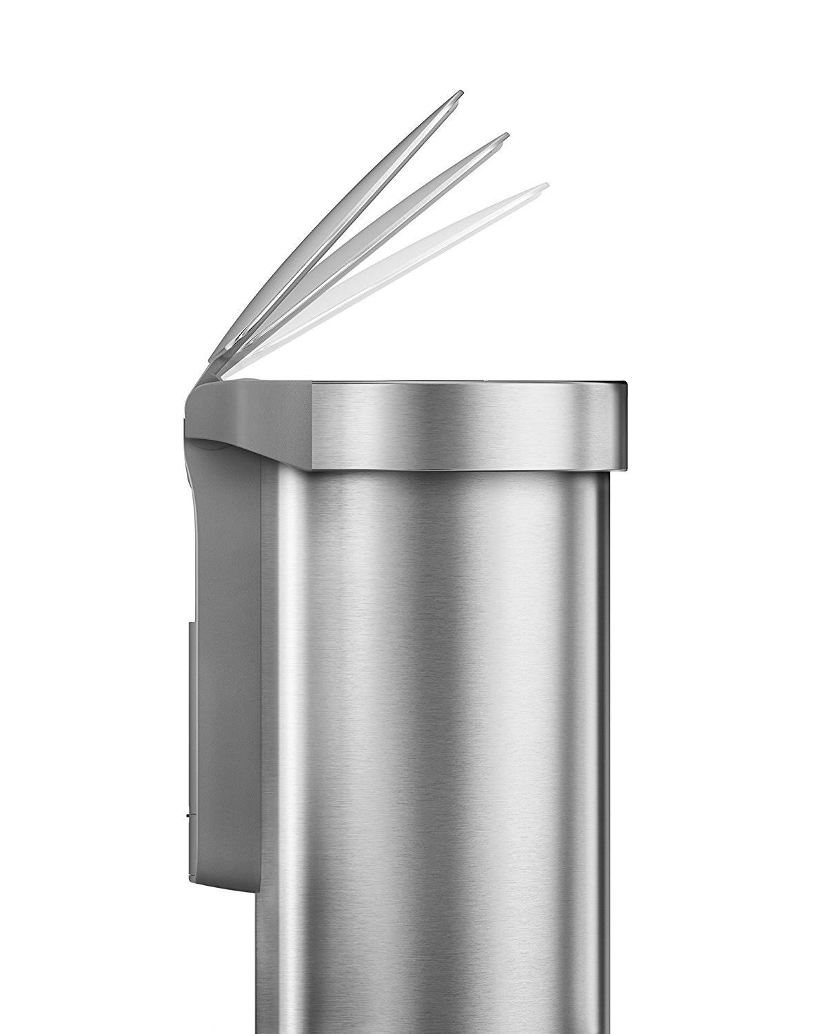 simplehuman 45 LITER Semi-Round Automatic Sensor Trash Can, Brushed Stainless Steel