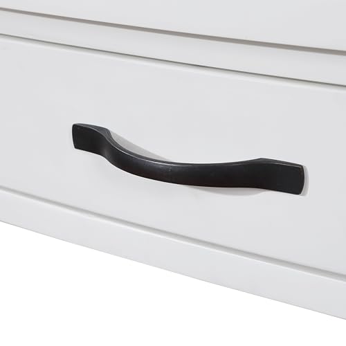 Knocbel Corner Table for Small Spaces, Triangle Side Table TV Stand with Small Drawer and Storage Shelves, Easy Assembly (Milk White)