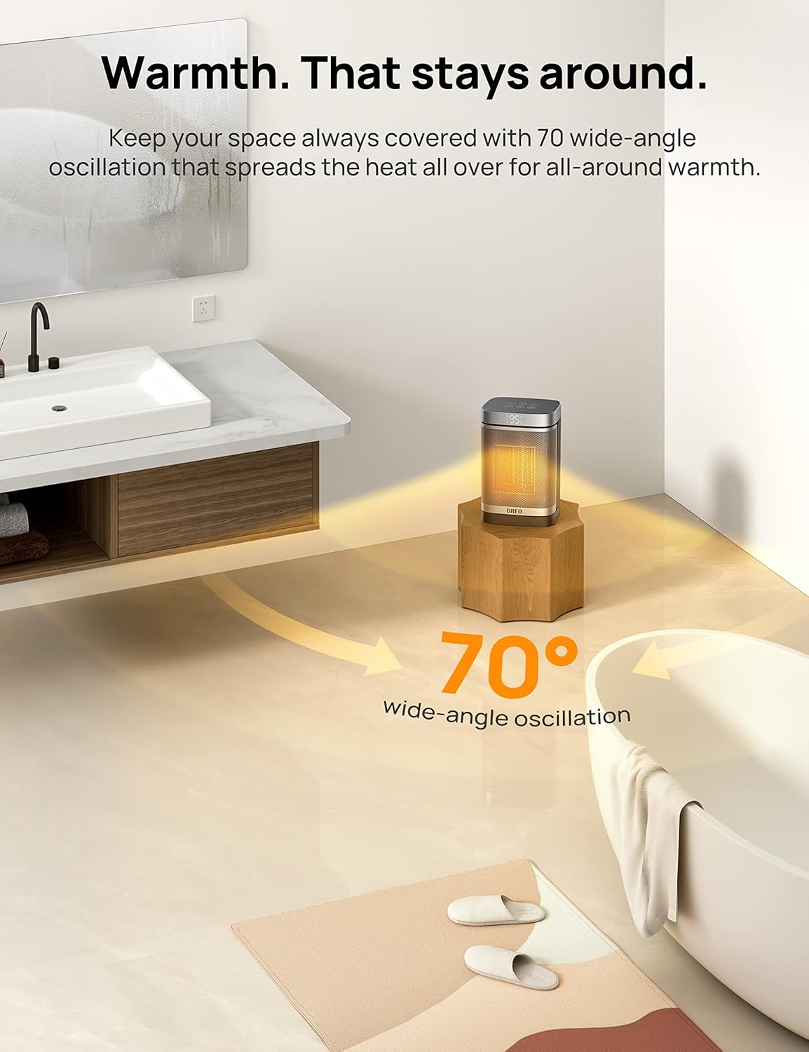 Dreo Wall Heater for Bathroom, Smart Space Heaters with ALCI Plug, 1500W & Electric Space Heater for Bathroom and Indoor, Portable Heater