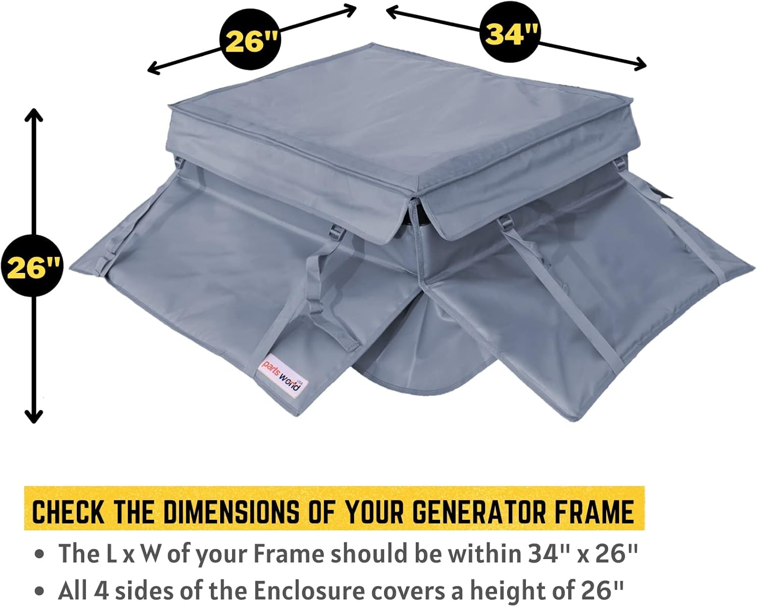 Parts World USA Rain Shelter Enclosure for Portable Generator Tent Running Cover to Run in Rain Storm Snow Sun Heavy Duty Generator Shed for 3500w-12000w Generators