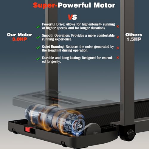 Walking Pad Treadmill, Under Desk Treadmills for Home Office, Mini Compact for Small Space, Mini Compact Folding Porable Running Machine